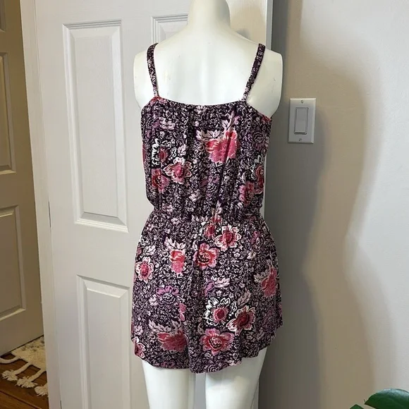 American Eagle, outfitters size, small romper, floral, print, mauve, pur… - Picture 5 of 13